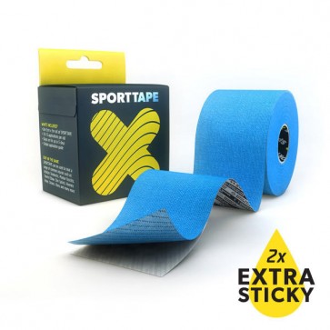 Banda Kinesiologica Extra Lipicioasa SPORTTAPE 5cmx5m - Albastra